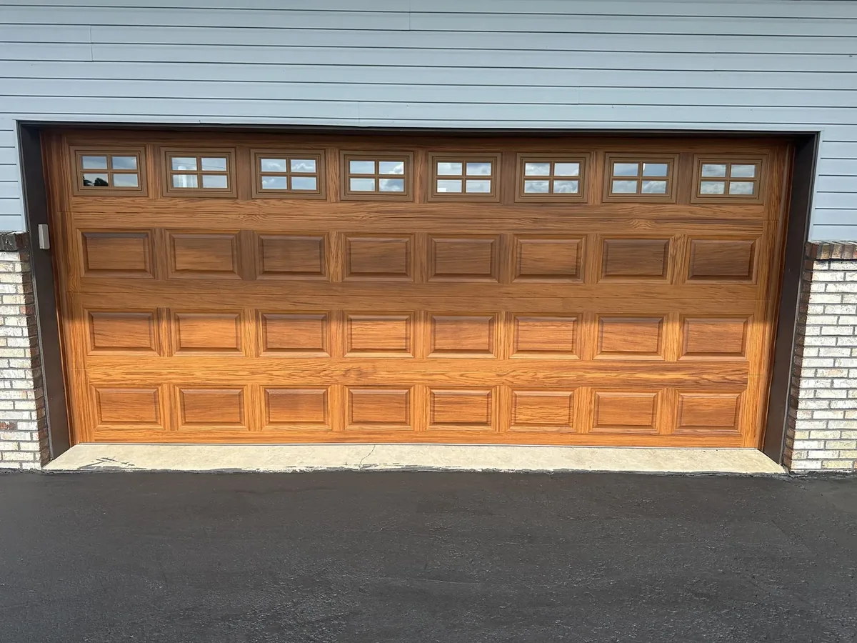 Woodgrain CHI on Brick — after, by Bear Door Services