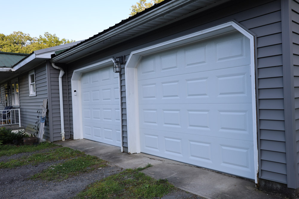 Arched white garage doors installed in Washington, PA