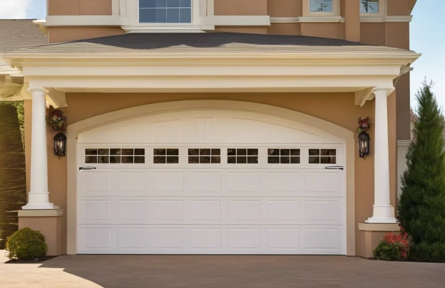 A sophisticated residential garage door installation on a luxurious home, demonstrating the high-quality installation services provided by Bear Door Services.